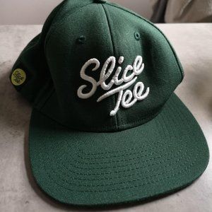 Men's White and Green Hat